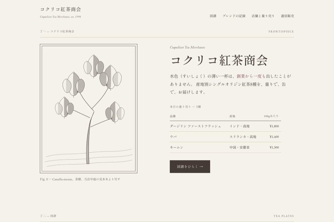 銅版画の紅茶商のスクリーンショット